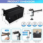 Side Desk Laptop Holder for Up to 3 Laptops, Side Desk Storage Organizer with Adjustable Divider & Soft-Lined Interior, Easy Clamp Mount Laptop Desk Holder, Fits 0.6″-3.2″ Flat Edge - Image 6