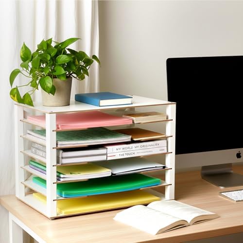 Yumkfoi Construction Paper Organizer 12" x 18", 6-Tiers Paper Storage - Image 6