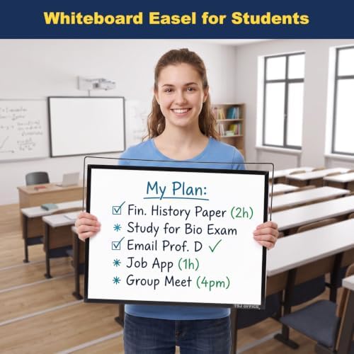 TSJ OFFICE Small White Board - 18 X 14 Inches Black Framed Dry Erase Board - Image 6