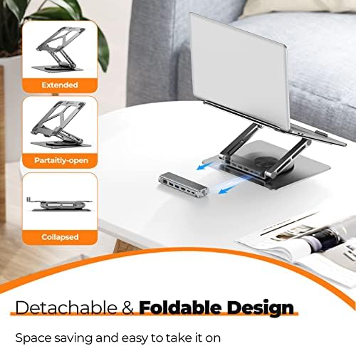 Tobenone Laptop Docking Station Stand for MacBook/Windows, Sturdy Aluminum - Image 6