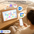 DP1503 Smart Digital Calendar&Chore Chart, 15.6"Family Hub Planner (Walnut) - Image 3