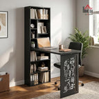 HOMCOM Foldable Convertible Writing Table Computer Desk, Black - Image 2