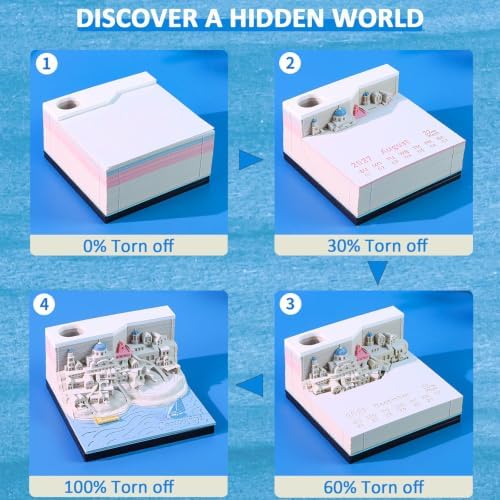 3D Calendar 2027 Memo Pad Tear Away Timepiece Calendar for Desktop Decor - Image 3