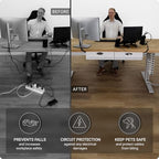 Ultimate Setup Under Desk Cable Management Vertebrae - Perfect for Sit Stand Desk - White, 133 cm - Image 6