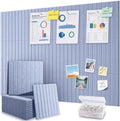 48" x 36" Large Cork Bulletin Board Tiles, Peel and Stick Felt Wall Panels for Vision, Message Center, Picture and Prayer Board for Office, Dorm, Room and Desk Decor(Soft Periwinkle) by faainit