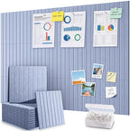 48" x 36" Large Cork Bulletin Board Tiles, Peel and Stick Felt Wall Panels for Vision, Message Center, Picture and Prayer Board for Office, Dorm, Room and Desk Decor(Soft Periwinkle) by faainit