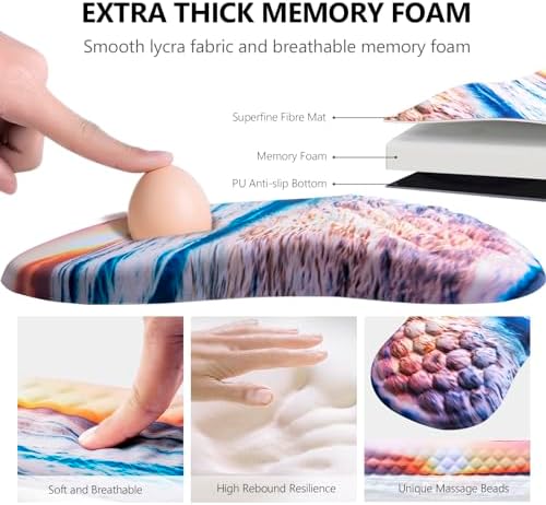 Ergonomic Mouse Pad with Wrist Support and Keyboard Wrist Rest Set - Image 3