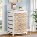 Tribesigns 5-Drawer File Cabinet, Wood Mobile Storage Unit, Beige & White by Tribesigns