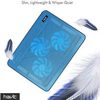 havit HV-F2056 Laptop Cooling Pad for 15.6-17 Inch Laptops, Blue - Image 4