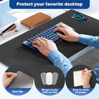 Wireless Charging Desk Mat, Mouse Pad,Black-R, 32 * 16inch - Image 5