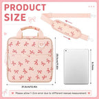 Zipper Binder Folder Keeper with Strap 2", 3 Ring, Pink, Bow - Image 2