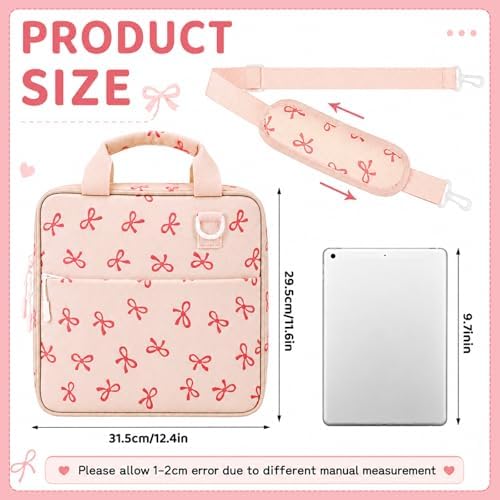 Zipper Binder Folder Keeper with Strap 2", 3 Ring, Pink, Bow - Image 2