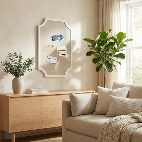 Wonderjune Linen Display Pinboard, Scalloped, 24'' X 36", Bright White - Image 6