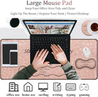4 in 1 Mouse Pad Combo, Large Gaming Mouse Pad + Keyboard Support + Mouse Rest + Coaster, Table Pad with Stitched Edge Memory Foam Ergonomic Wrist Pad Set, Proverbs 31:25 Leopard Star - Image 4