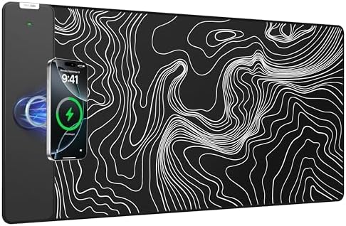 Magnetic Wireless Charging Mouse Pad, 31.5"x15.8" Large Desk Mat by abcmat