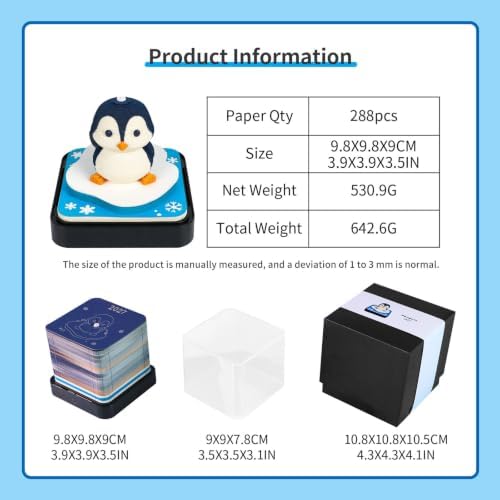 3D Calendar 2027 Time Piece Calendar 3D Memo Pad Penguin Art Notepad,Christmas,New Year Gift(Penguin) - Image 3
