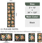 DUKINO 3x10 Runner Rug, Non Slip Floral Washable Rug for Hallway, Black - Image 2