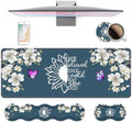 Ergonomic Keyboard Wrist Rest & Mouse Pad Wrist Rest Set, She Believed She Could So She Did Inspirational Quote Large XXL Gaming Desk Mat 31.5"x 11.8" with Non-Slip Base for Home Office Study Gaming by Unknown
