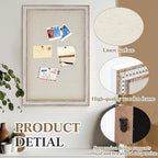 Wonderjune Linen Display Pinboard, Rectangle, 24" X 36", Whitewashed - Image 5