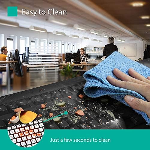 Universal KeyboardCap. Fully Covered Flat Style 0.025mm Waterproof Anti-Dust Desktop Keyboard Cover with Numeric Hospital/Dentist Use (0.025mm [100 Pack]_2) - Image 3