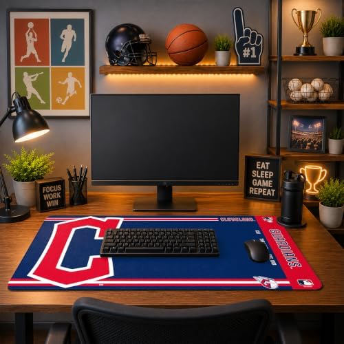 SOAR MLB Official Established Primary Logo Wordmark Home Office Desk Pad Mouse Pad Mat 35" x 16" (Cleveland Guardians, Cleveland Guardians) - Image 3