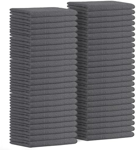 Avalon Towels Microfiber Cleaning Cloths (Value Pack of 48) - Size 16 x 16 Inches, Highly Absorbent Cleaning Rags, Lint Free, Reusable and Washable, Microfiber Towels for Cars by AvalonTowels