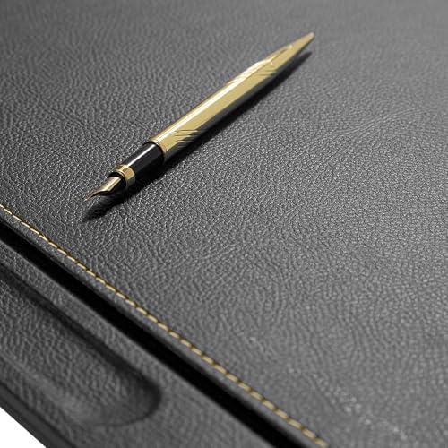 MOOGCO 12-Piece Leather Desk Set — Desk Pad 23.2" x 15.4", Double Document Tray, Pen Holder — Desk Organizer Set for Home Office & Executive Desk Accessories - Image 6