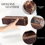 Gexmil Genuine Leather Pen Case, Hand-made Stationery Bag for Work Office - Image 7