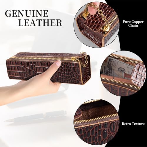 Gexmil Genuine Leather Pen Case, Hand-made Stationery Bag for Work Office - Image 7