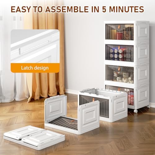 Wise Oannes Closet Organizers and storage with Wheels, 23QT White - Image 3
