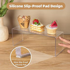 Aminigram 12 Pack Shelf Risers, Clear Display Stands 12.4L x 4W x 4.6H in - Image 5