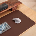 Ruby Lil Waterproof Leather Mouse Pad, Natural Cork & PU Leather Dual Side, Office Desk Writing Mat with Stitched Edge for Office Work/Home/Decor,Saddlebrown,100x60cm by RubyLil