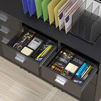 Simple Houseware Drawer Organizer Tray, 9 Compartments, 2-Pack, Black - Image 2