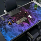 Abstract Smoke Purple XXL Gaming Mouse Pad 48x24in, Stitched Edges Non-Slip - Image 7