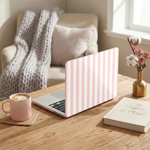 Batianda LumiArt Case for MacBook Air 13.6" M2-M5 Chip, Pink White Stripe - Image 2