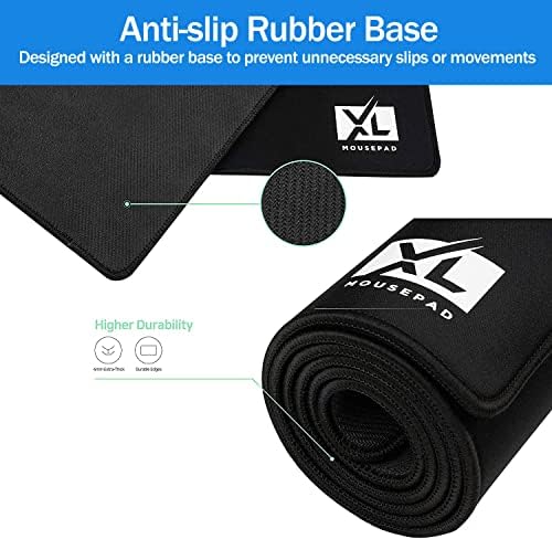 3XL Huge Mouse Pads Oversized (48''x24'') - Extra Large Gaming XXXL Mousepad for Full Desk - Super Thick Nonslip Rubber Base and Waterproof Desktop Keyboard Extended Mouse Mat (Black, XXX-Large) - Image 2
