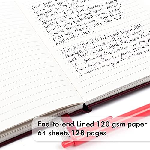 12 Pack Notebooks Journals Bulk with 12 Black Pens, Feela A5 Hardcover Notebook Classic Ruled Journal Set with Pen Holder for School Business Work Travel Writing, 120 GSM, 5.1”x8.3”, Wine - Image 3