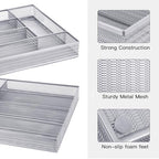 Neudeco Drawer Organizer Set, Silver Mesh, 6 Pack - Image 4
