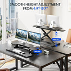 FLEXISPOT 36" Electric Standing Desk Converter, Motorized Sit to Stand Desk Riser, Height Adjustable Desktop Dual Monitor Workstation with Large Keyboard Tray, Black - Image 4
