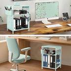 Mint Green Kids Nightstand, Small Nightstand for Bedroom, End Table with Hooks and Holder, Toddler Bedside Table, Desk Organizer for Office, Small Desk for Living Room, Dorm (Mint) - Image 7