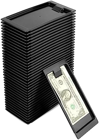 QWORK Black Check Holders, 36 Pcs Check Presenters Trays, Check Tip Holder for Receipts, Cash, Credit Cards, Used in Restaurants, Cafes, Bars, Hotels and Dining by QWORK