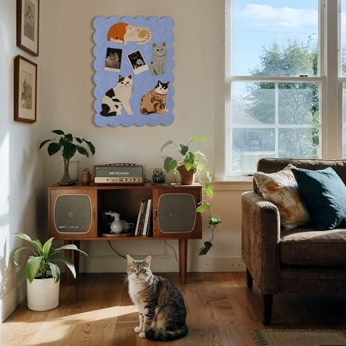 Scalloped Bulletin Board 36x24 inches, Decorative Felt Pin Board for Wall - Image 6