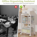 Rolling File Cart with 2 Storage Drawers,Under Desk Storage Cart - Image 7