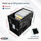 BCW Graded Comic Book Bins with Partitions, Holds 30 Slabs, Black, 2 Pack - Image 4