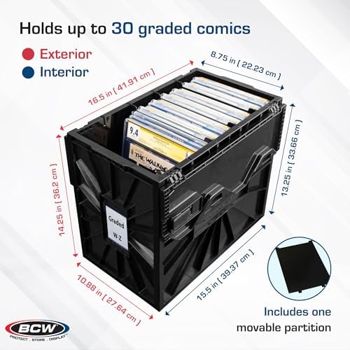 BCW Graded Comic Book Bins with Partitions, Holds 30 Slabs, Black, 2 Pack - Image 4