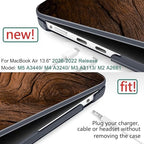 DONGKE for MacBook Air 13 Inch Case M5 2026 M4 2025 M3 M2 2024-2022 A3449 A3240 A3113 A2681, Plastic Hard Shell & Keyboard Cover & Screen Film for MacBook Air 13.6 Inch Case - Wood Grain - Image 2