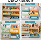 12 Pcs Letter Size Flat Storage Tray with Latching Lid (Morandi) - Image 6