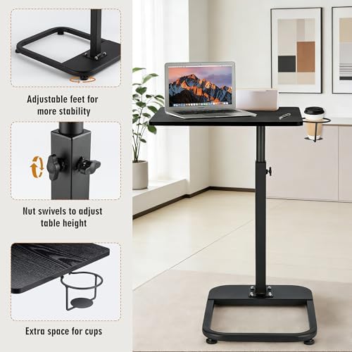 facka Adjustable C-Shaped TV Tray Table 18-32 Inch Height Couch Table - Image 4