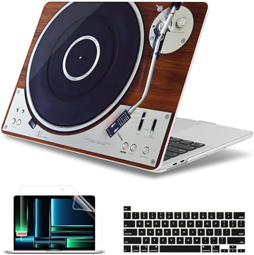 May Chen for MacBook Pro 16 inch A2141 2020 2019 Release, Screen Protector & Keyboard Cover Plastic Soft-Touch Case for MacBook Pro 16-inch with Touch Bar & Touch ID - Stereo Turntable Vinyl Record by MayChen