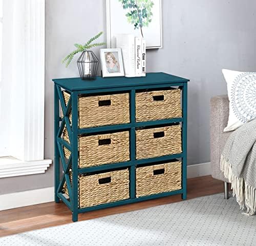 eHemco 3 Tier X-Side End Storage Cabinet, Teal - Image 2